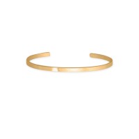 14 Karat Gold Plated 3.2mm Smooth Cuff Bracelet