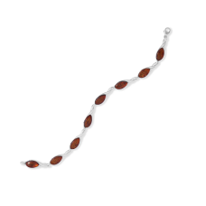 7" Pear Baltic Amber Cutout Bracelet