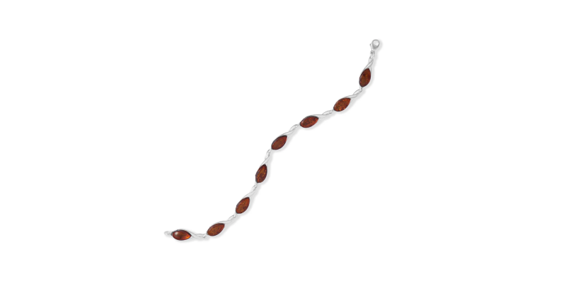 7" Pear Baltic Amber Cutout Bracelet7" Pear Baltic Amber Cutout Bracelet