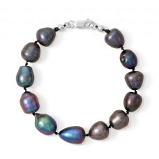 7.75" Baroque Peacock Cultured Freshwater Pearl Bracelet