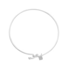 Wire Bangle with Bead Ends