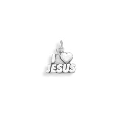 Oxidized "I Love Jesus" Charm