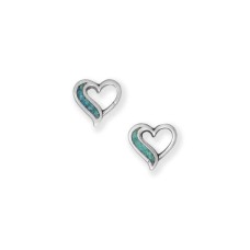 Turquoise Chip Heart Earrings