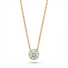 14/20 Gold Filled Floating 6mm Lab Grown Diamond Slide Necklace