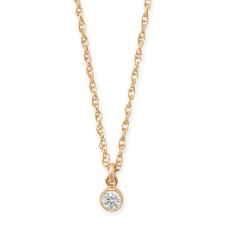 14/20 Gold Filled 3mm Lab Grown Diamond Drop Necklace