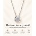 16" + 2" Rhodium Plated Floating 6mm Lab Grown Diamond Slide Necklace