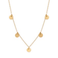 16" + 2" 14/20 Gold Filled Multi Disc Charm Necklace