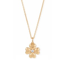 16" + 2" 14 Karat Gold Plated Lucky Clover Lab Grown Diamond Necklace