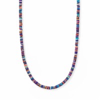 17" Turquoise and Lapis Multi Stone Heishi Necklace
