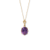 18" 14 Karat Gold Precision Cut Amethyst Necklace