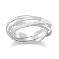 Polished and Stardust MultiBand Ring Polished and Stardust MultiBand Ring