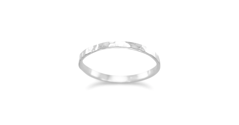 Thin Polished Hammered Band RingThin Polished Hammered Band Ring