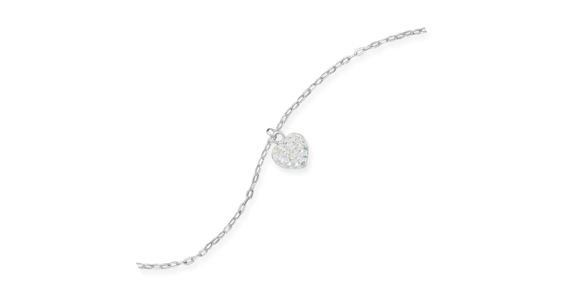 9" + 1" Crystal Heart Charm Anklet9" + 1" Crystal Heart Charm Anklet