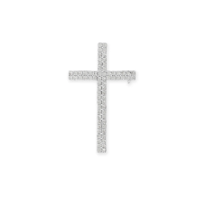 Silver Tone Crystal Cross Fashion Pin